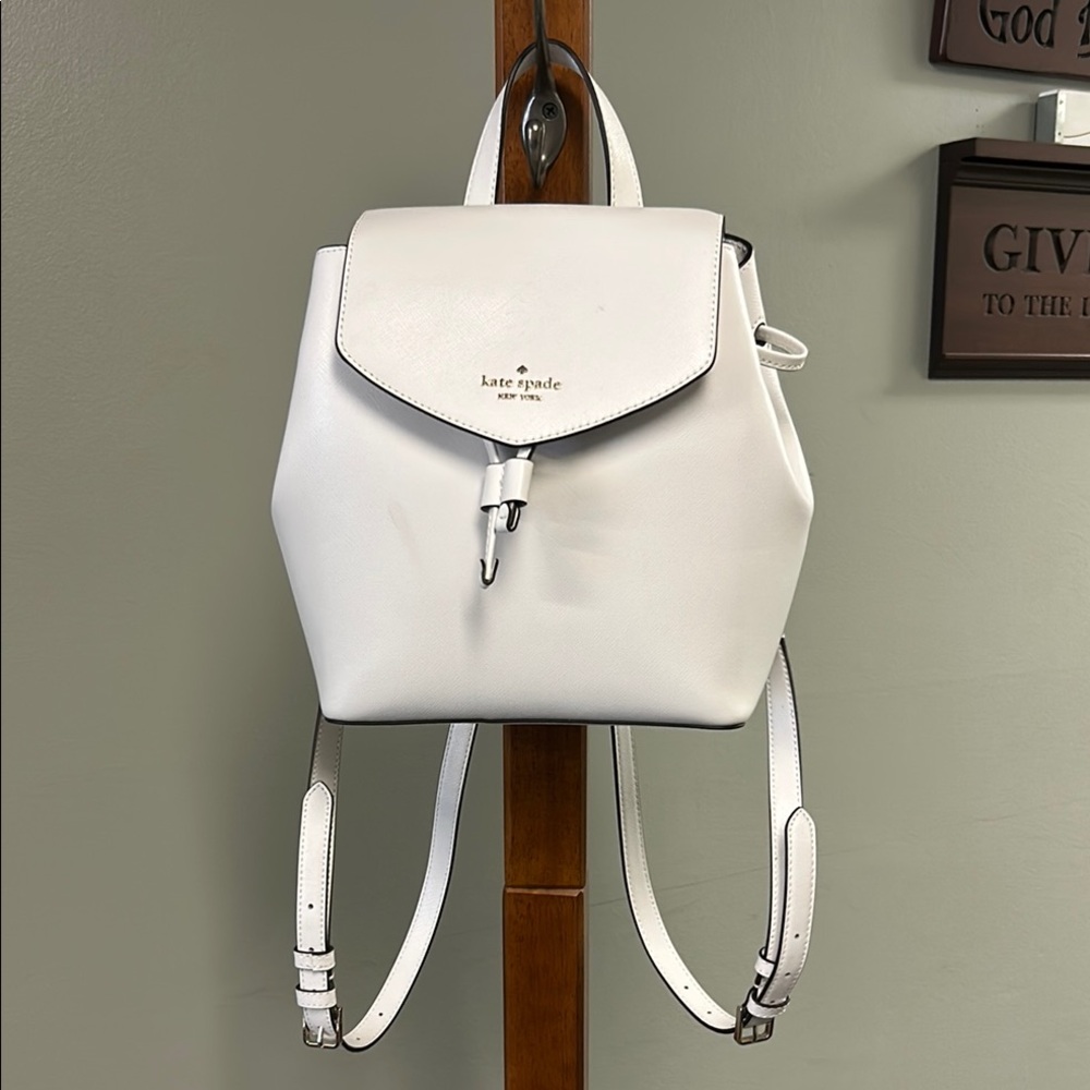 kate spade White Leather Mini Backpack with Flap